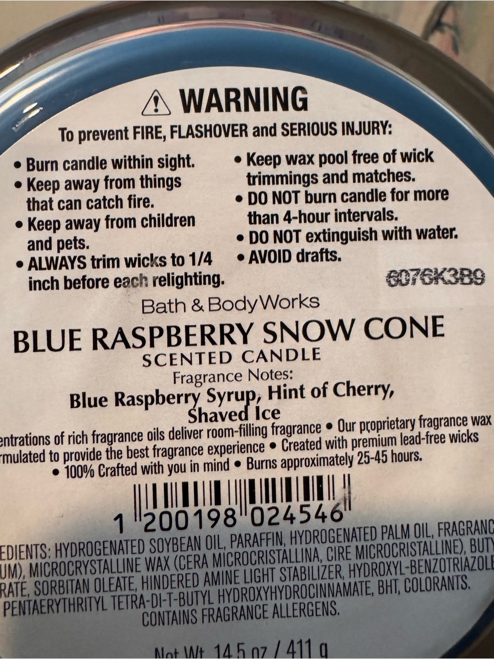 Blue Raspberry Snow Cone Candle - Picture 3 of 3